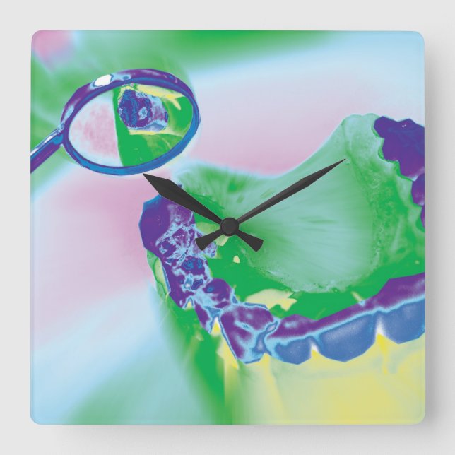 Reloj de pared modelo del dentista del estudio del (Anverso)