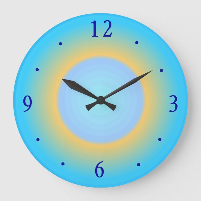 Reloj de pared moderno azul de Yellow> de la (Anverso)