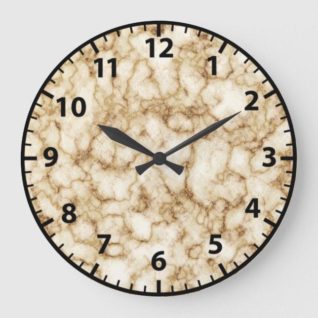 Reloj de pared moderno de granito de mármol dorado (Anverso)