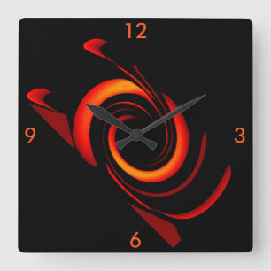 Reloj de pared moderno de la explosión anaranjada