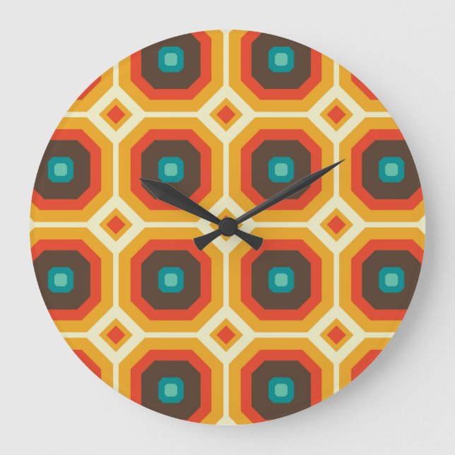 Reloj de pared moderno de mediados del siglo, patr (Anverso)