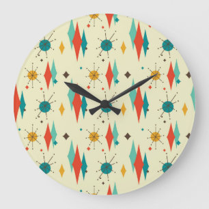 Reloj de pared moderno de mediados del siglo, patr