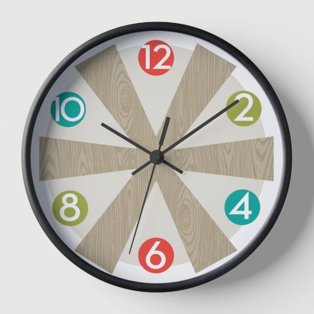 Reloj de pared moderno de mediados del siglo - pun (Anverso)