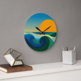 Reloj de pared moderno de puesta de sol Bauhaus de