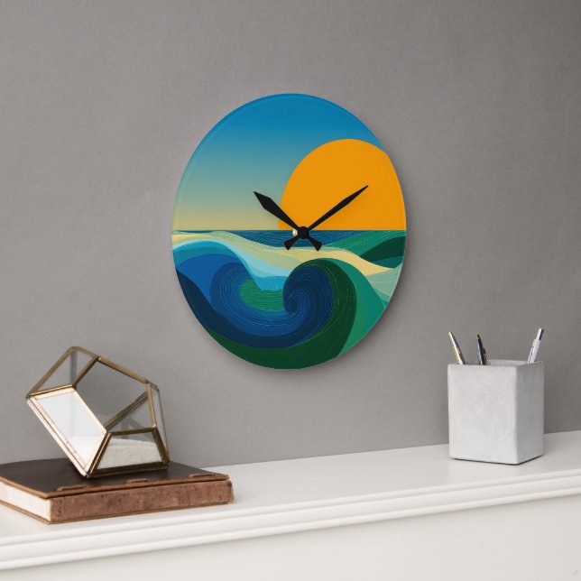 Reloj de pared moderno de puesta de sol Bauhaus de (Oficina)