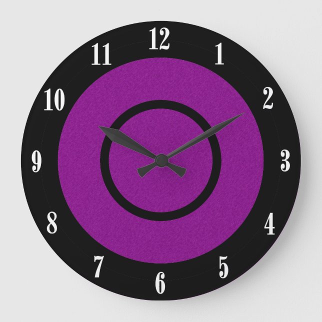 Reloj de pared moderno morado y negro (Anverso)