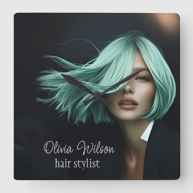 Reloj de pared moderno para peluquería de peluquer (Anverso)