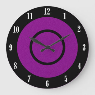 Reloj de pared moderno púrpura y negro