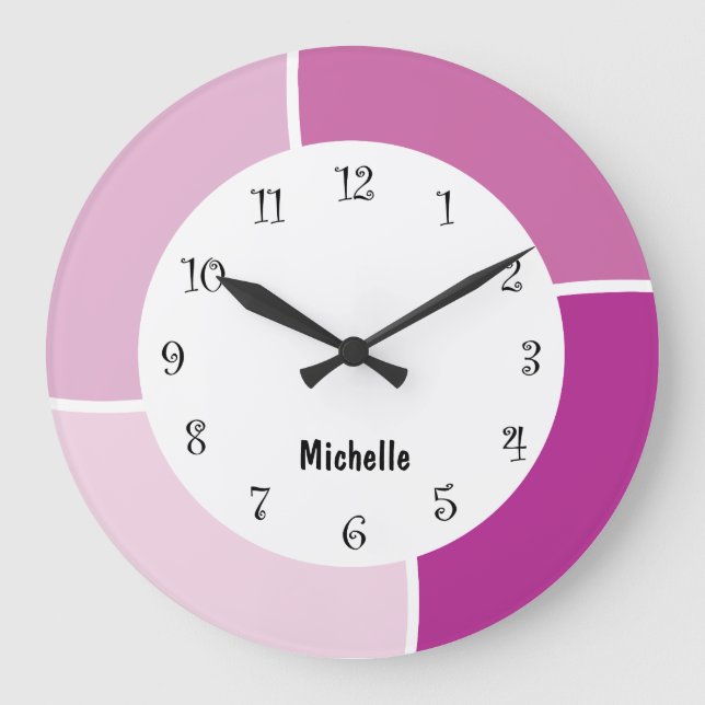 Reloj de pared monográfico rosa (Anverso)