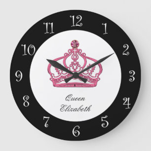 Reloj de pared monograma de la reina real
