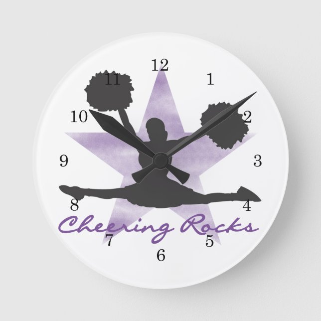Reloj de pared morado de las rocas de vitoreo (Anverso)