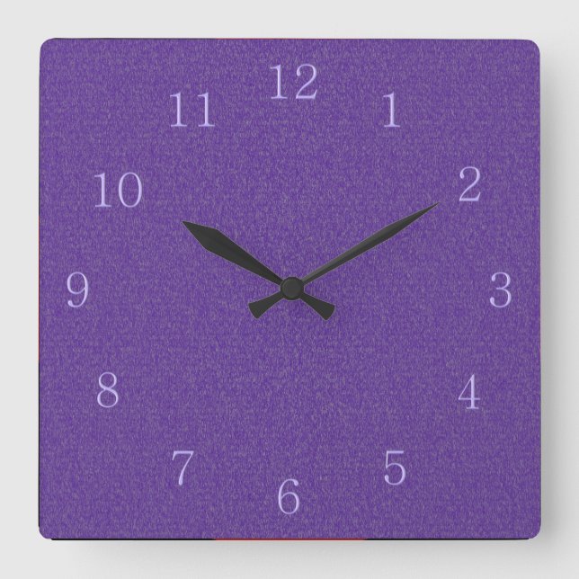 Reloj de pared morado sobre morado (Anverso)