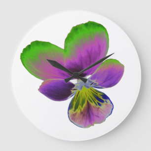 Reloj de pared morado y paro verde
