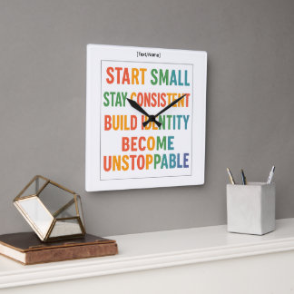 Reloj de pared motivacional – Vuélvete imparable