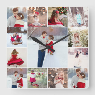 Reloj de pared multiCollage de fotos de moda