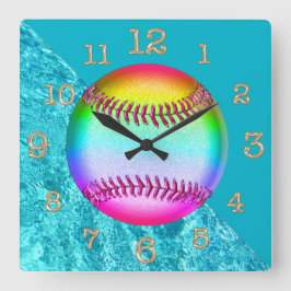 Reloj de pared multicolor del softball de la