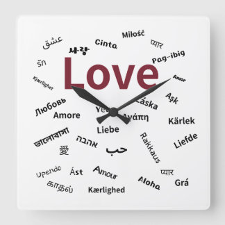 Reloj de pared multilingüe - Amor en muchos idioma