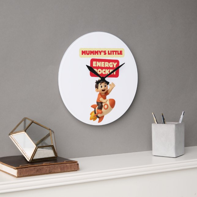 Reloj de pared Mummy’s Little Energy Rocket Kids (Oficina)