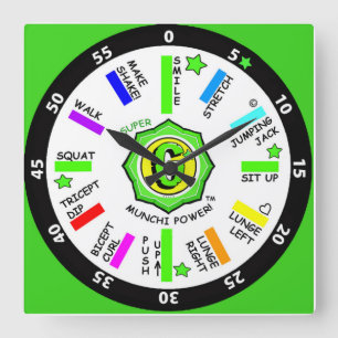 reloj de pared Munchi Power! gimnasio de entrenami