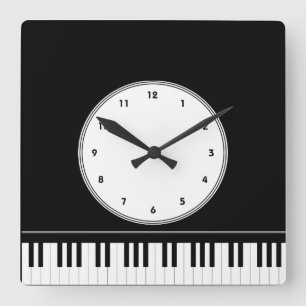 Reloj de pared musical del teclado de piano