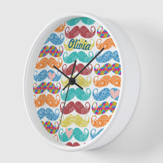Reloj De Pared Mustache Mr Hipster Vintage Retro