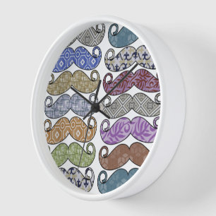 Reloj De Pared Mustache Mr Hipster Vintage Retro