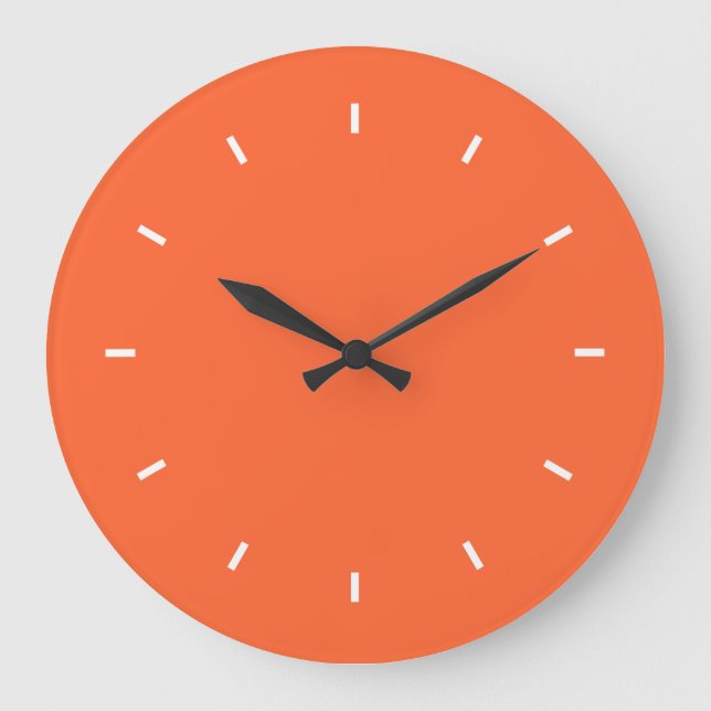 Reloj de pared Naranja grande (redondo) (Anverso)