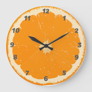 Reloj de pared naranja para cocina