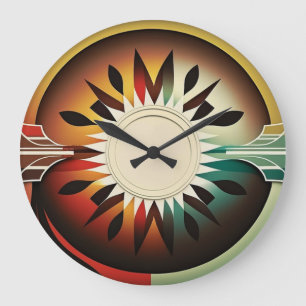 Reloj de pared nativa estadounidense moderno y col