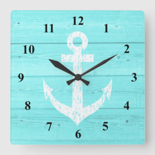 Reloj de pared náutico ancla de barco y paneles