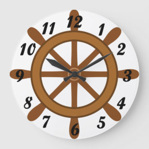 Reloj de pared náutico de la rueda de la nave