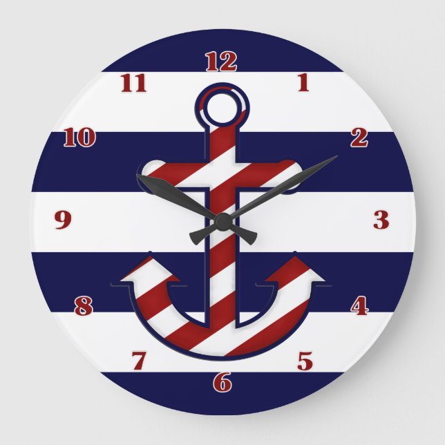 Reloj de pared náutico del ancla (Anverso)