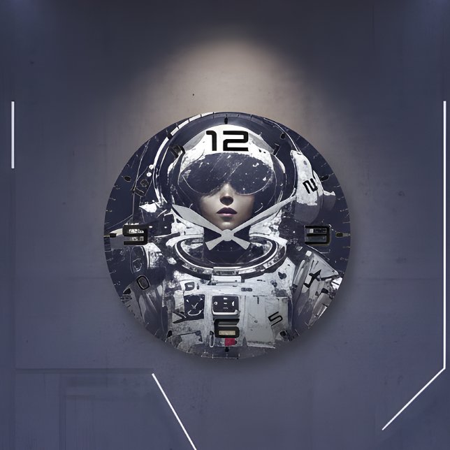 Reloj de pared navegante cósmico cyberpunk (Subido por el creador)