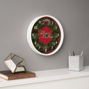 Reloj De Pared Navidades Wreath Clock