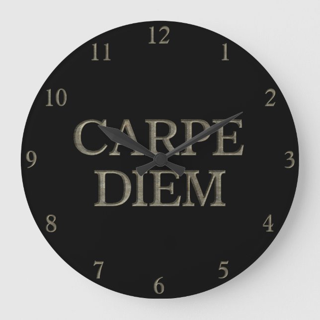 Reloj de pared negra de Carpe Diem (Anverso)