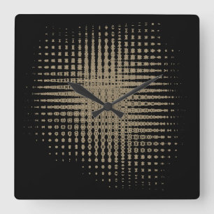 Reloj de pared negro abstracto – Diseño artístico