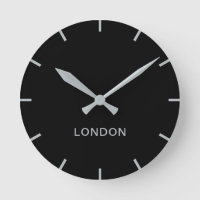 Reloj de pared negro brillante Minimalista de Fore
