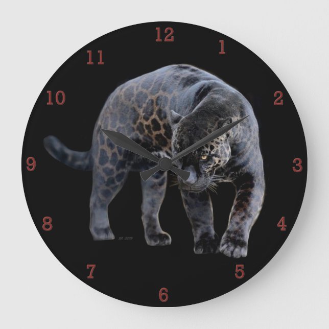 Reloj de pared negro de Jaguar Diablo (Anverso)