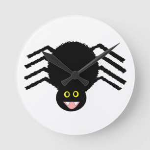 Reloj de pared negro de la araña