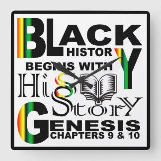 Reloj de pared negro de la historia
