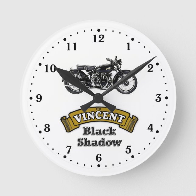 Reloj de pared negro de la sombra de Vincent (Anverso)