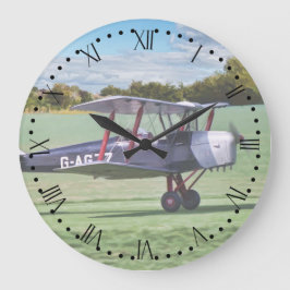 Reloj de pared negro del avión del BI con el dial