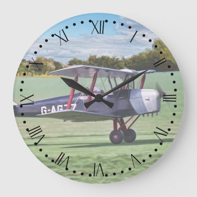 Reloj de pared negro del avión del BI con el dial (Anverso)
