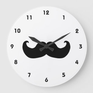 Reloj de pared negro del bigote con números