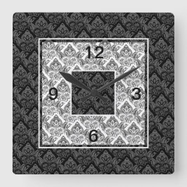 Reloj de pared negro, gris, blanco