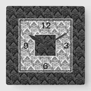 Reloj de pared negro, gris, blanco