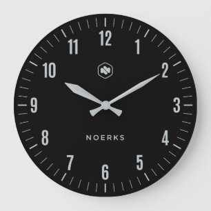 Reloj de pared negro minimalista