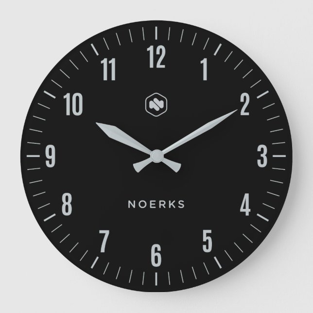Reloj de pared negro minimalista (Anverso)