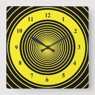 Reloj de pared negro y amarillo - Colores Personal