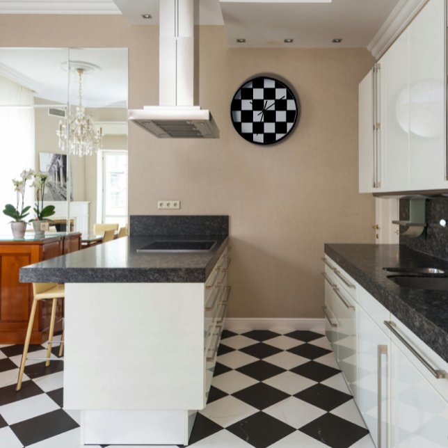 Reloj de pared negro y blanco retro (Subido por el creador)